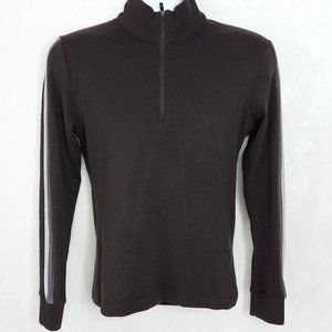 Icebreaker Brown Merino Wool Zip High Neck Sweater (M)